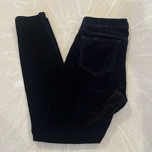 Ralph Lauren Black Velvet Mid Rise Skinny Pants Size 29 - Picture 1 of 11